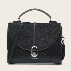 Bolso de mano en piel genuina de mantarraya para dama