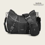 Crossbody en piel genuina de mantarraya para dama Bolsos y Maletas 
