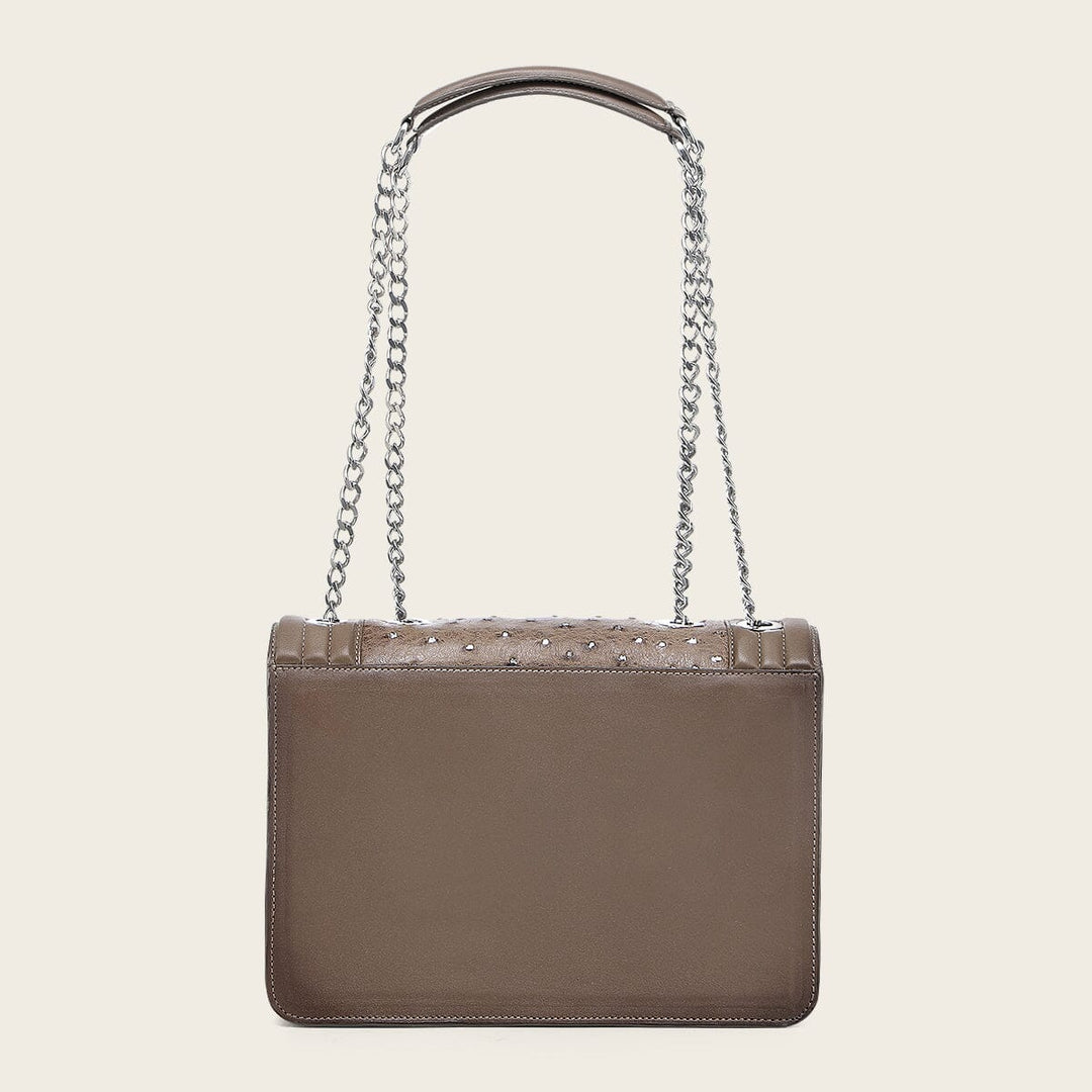 Bolso de hombro en piel genuina de avestruz para dama Bolsos y Maletas 