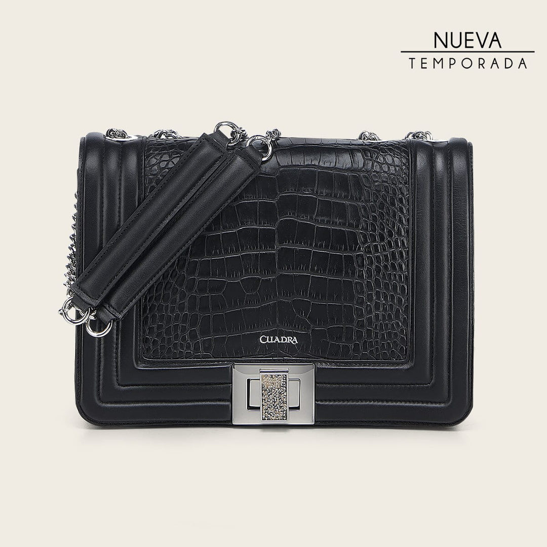 Bolso de hombro en piel genuina de alligator para dama Bolsos y Maletas 