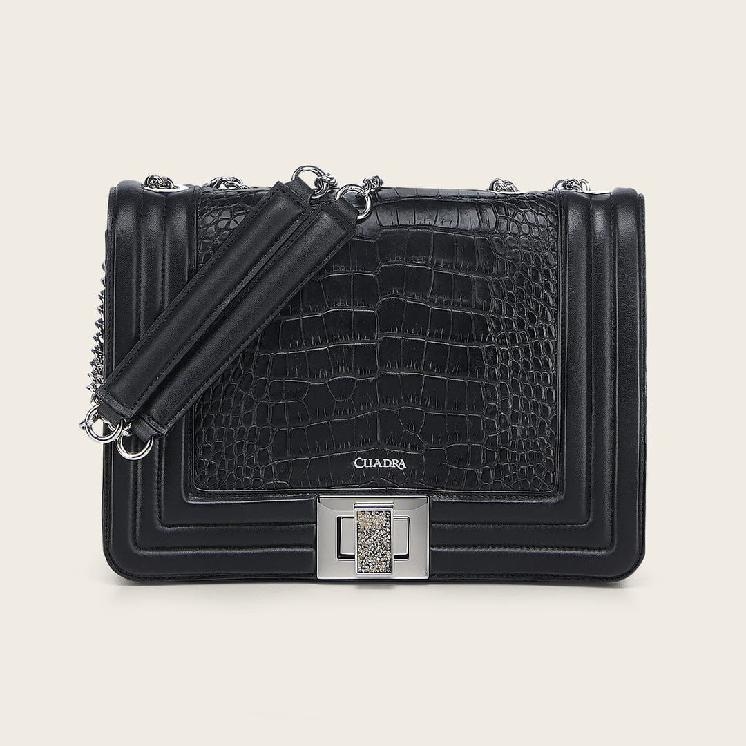 Bolso de hombro en piel genuina de alligator para dama Bolsos y Maletas 