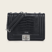 Bolso de hombro en piel genuina de alligator para dama Bolsos y Maletas 