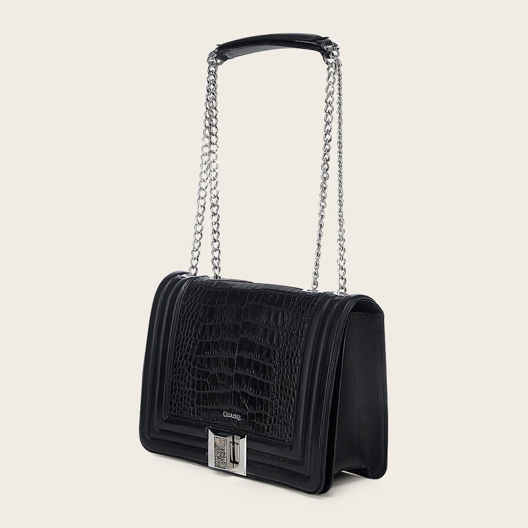 Bolso de hombro en piel genuina de alligator para dama Bolsos y Maletas 