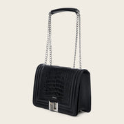 Bolso de hombro en piel genuina de alligator para dama Bolsos y Maletas 