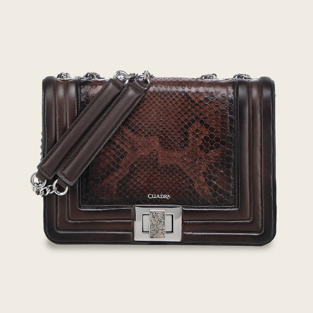 Bolso de hombro en piel genuina de pitón para dama Bolsos y Maletas 