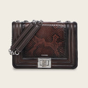 Bolso de hombro en piel genuina de pitón para dama Bolsos y Maletas 