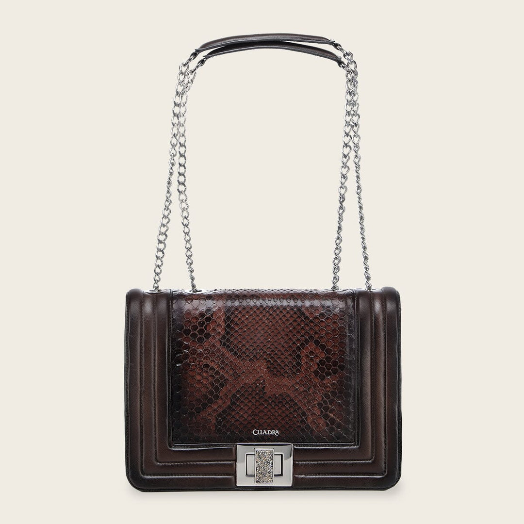 Bolso de hombro en piel genuina de pitón para dama Bolsos y Maletas 