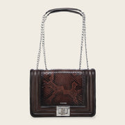 Bolso de hombro en piel genuina de pitón para dama Bolsos y Maletas 
