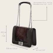 Bolso de hombro en piel genuina de pitón para dama Bolsos y Maletas 