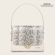 Bolso de hombro en piel genuina de pitón para dama Bolsos y Maletas 