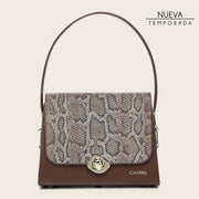 Bolso de hombro en piel genuina de pitón para dama Bolsos y Maletas 
