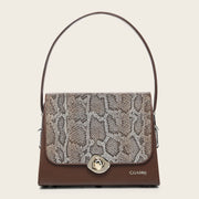 Bolso de hombro en piel genuina de pitón para dama Bolsos y Maletas 