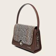 Bolso de hombro en piel genuina de pitón para dama Bolsos y Maletas 
