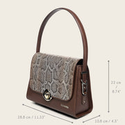 Bolso de hombro en piel genuina de pitón para dama Bolsos y Maletas 