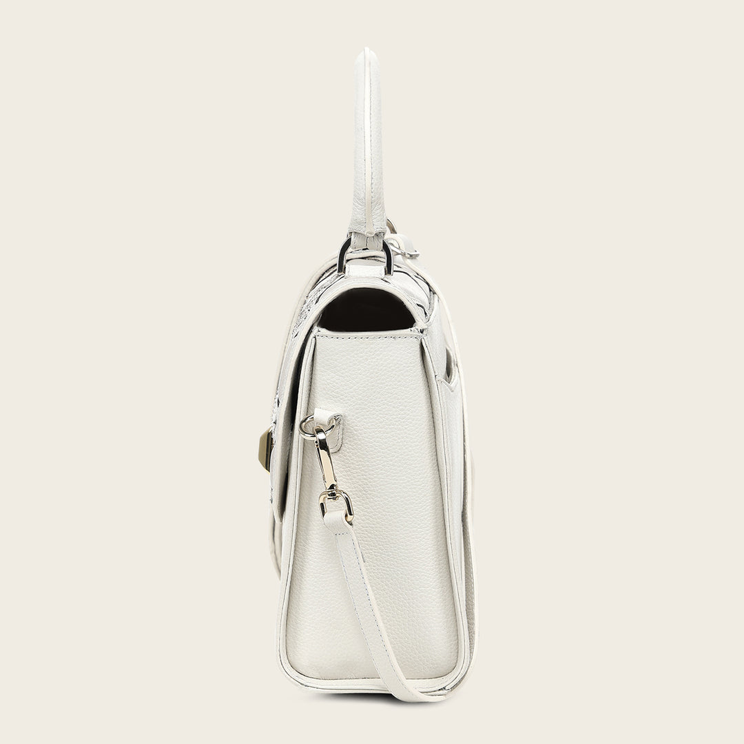 Bolso de mano en piel genuina de pitón para dama