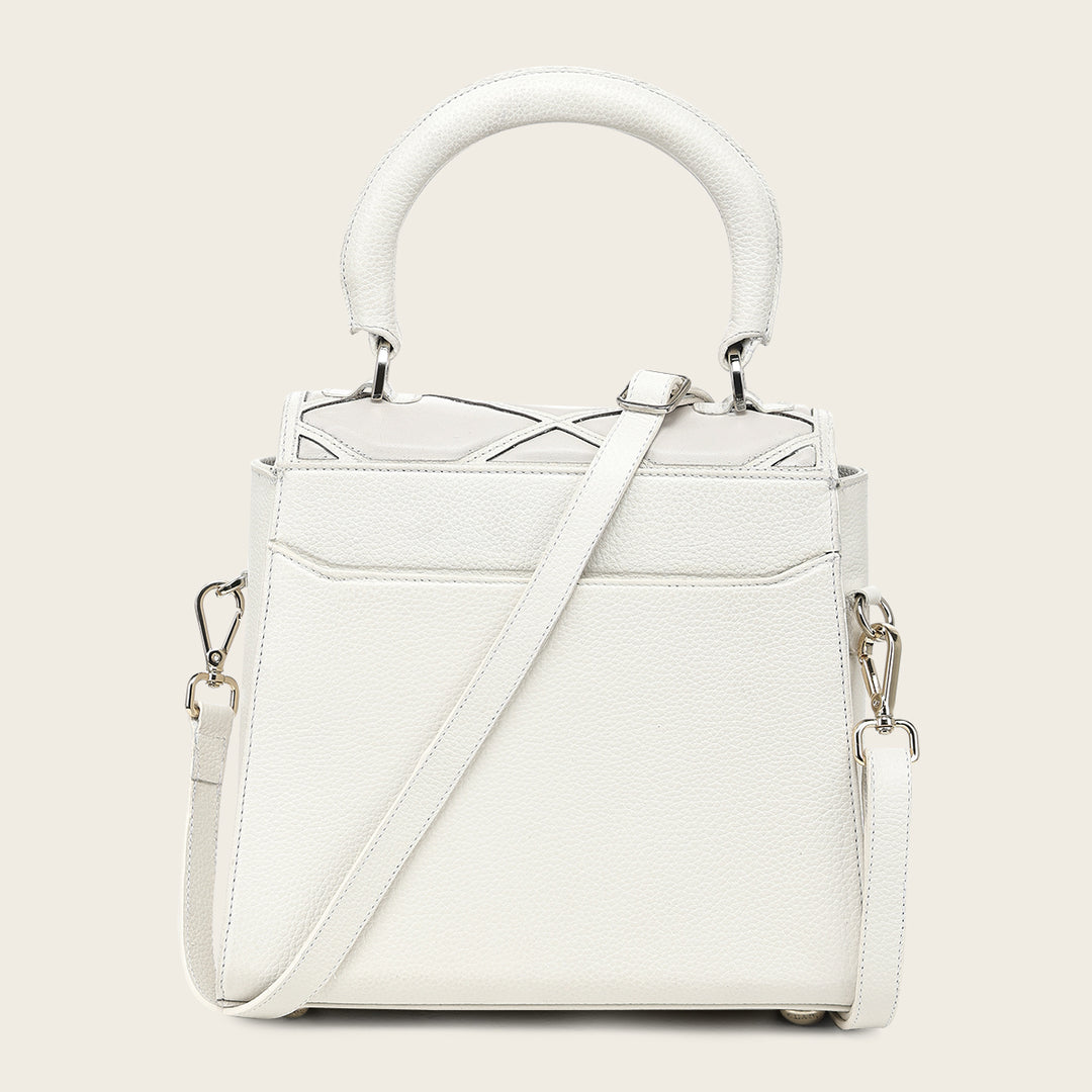 Bolso de mano en piel genuina de pitón para dama