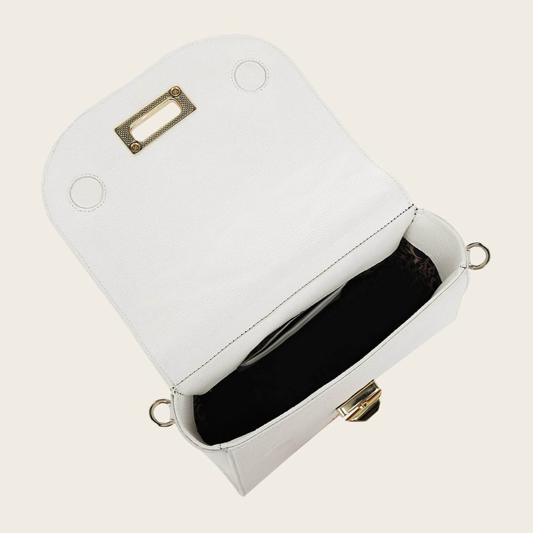 Bolso de mano en piel genuina de pitón para dama
