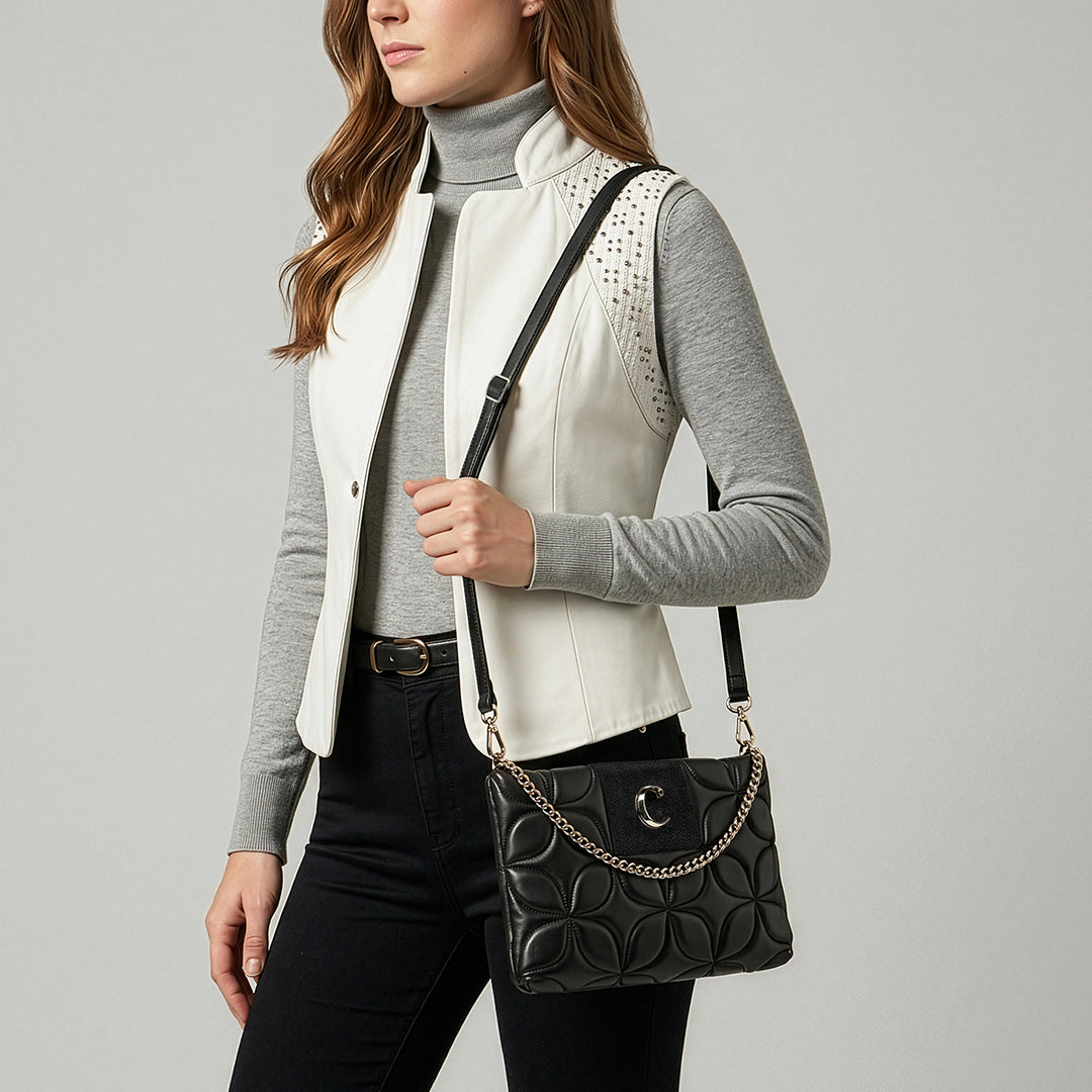 Crossbody en piel genuina de mantarraya para dama