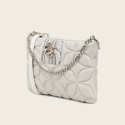 Bolso de hombro en piel genuina de pitón para dama