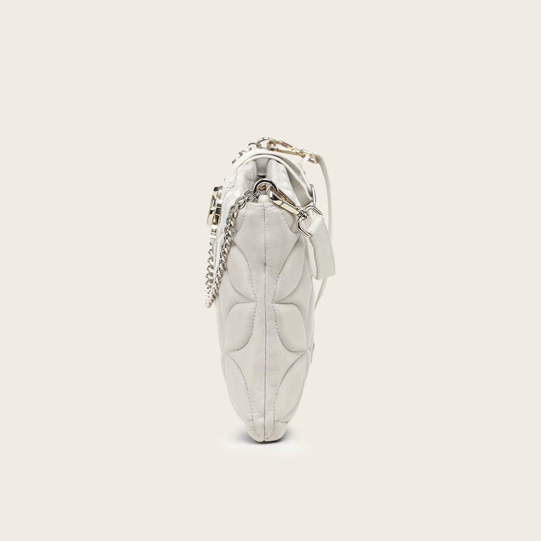 Bolso de hombro en piel genuina de pitón para dama