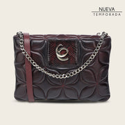 Bolso de hombro en piel genuina de pitón para dama Bolsos y Maletas 