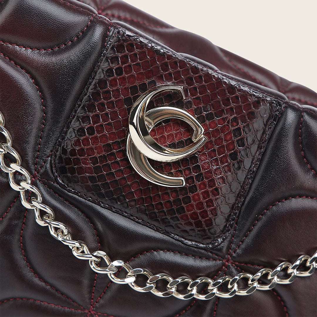 Bolso de hombro en piel genuina de pitón para dama Bolsos y Maletas 