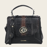 Bolso de mano en piel genuina de pitón para dama Bolsos y Maletas 