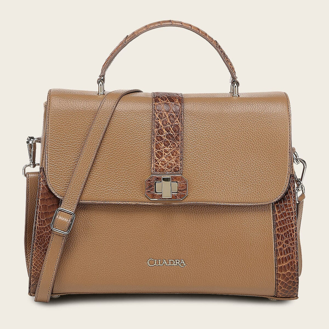 Bolso satchel en piel genuina de alligátor para dama Bolsos y Maletas 