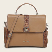 Bolso satchel en piel genuina de alligátor para dama Bolsos y Maletas 