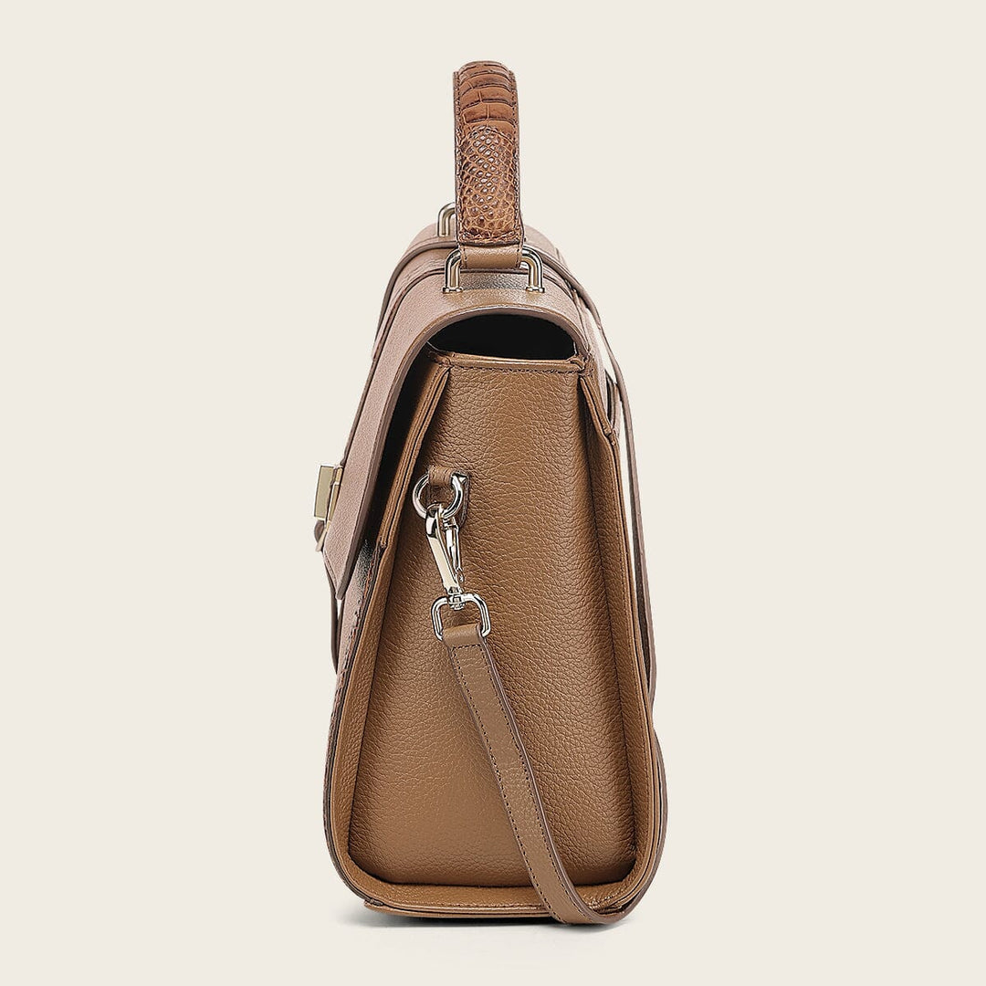 Bolso satchel en piel genuina de alligátor para dama Bolsos y Maletas 