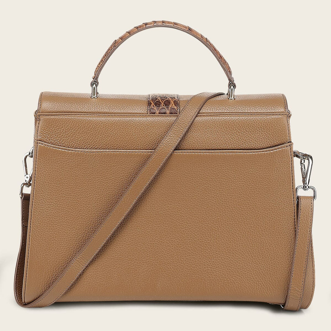 Bolso satchel en piel genuina de alligátor para dama Bolsos y Maletas 