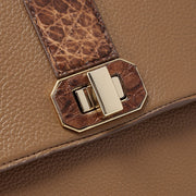 Bolso satchel en piel genuina de alligátor para dama Bolsos y Maletas 