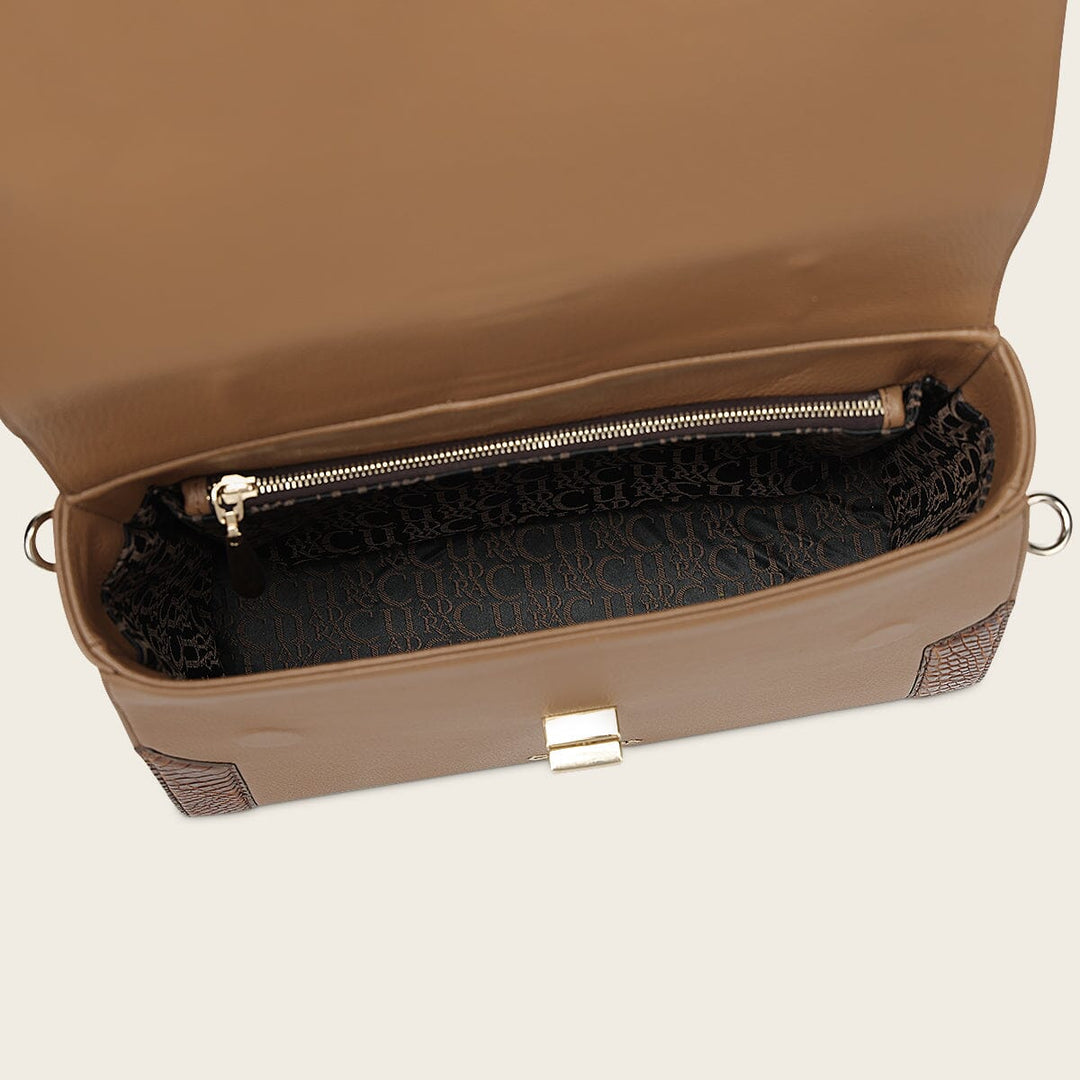 Bolso satchel en piel genuina de alligátor para dama Bolsos y Maletas 