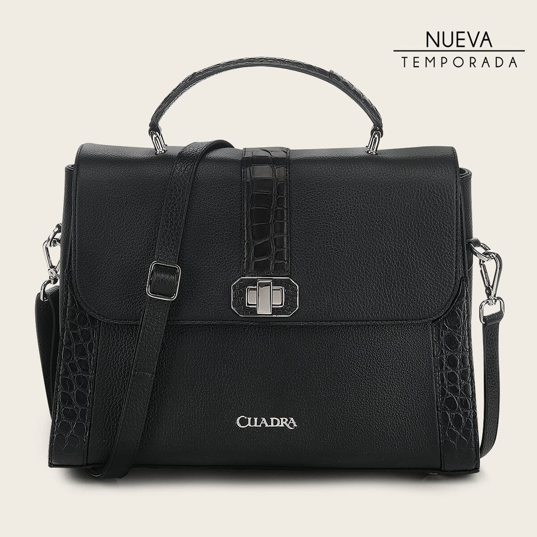 Bolso satchel en piel genuina de alligátor para dama Bolsos y Maletas 