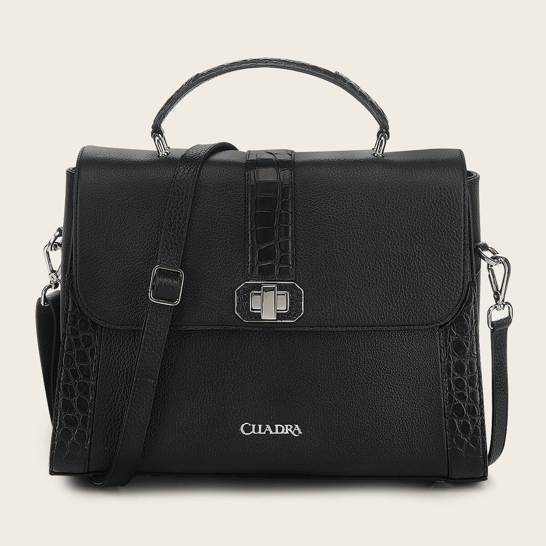 Bolso satchel en piel genuina de alligátor para dama Bolsos y Maletas 