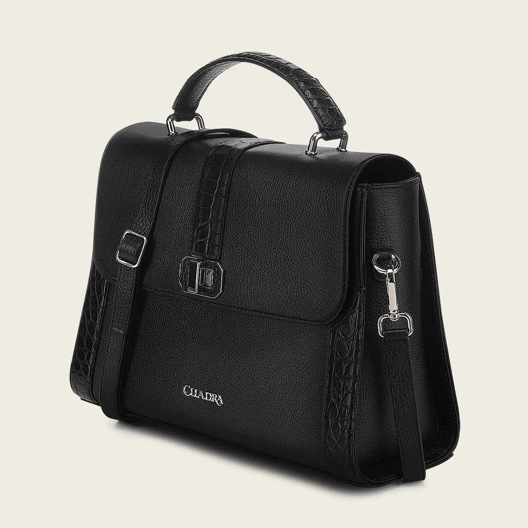 Bolso satchel en piel genuina de alligátor para dama Bolsos y Maletas 