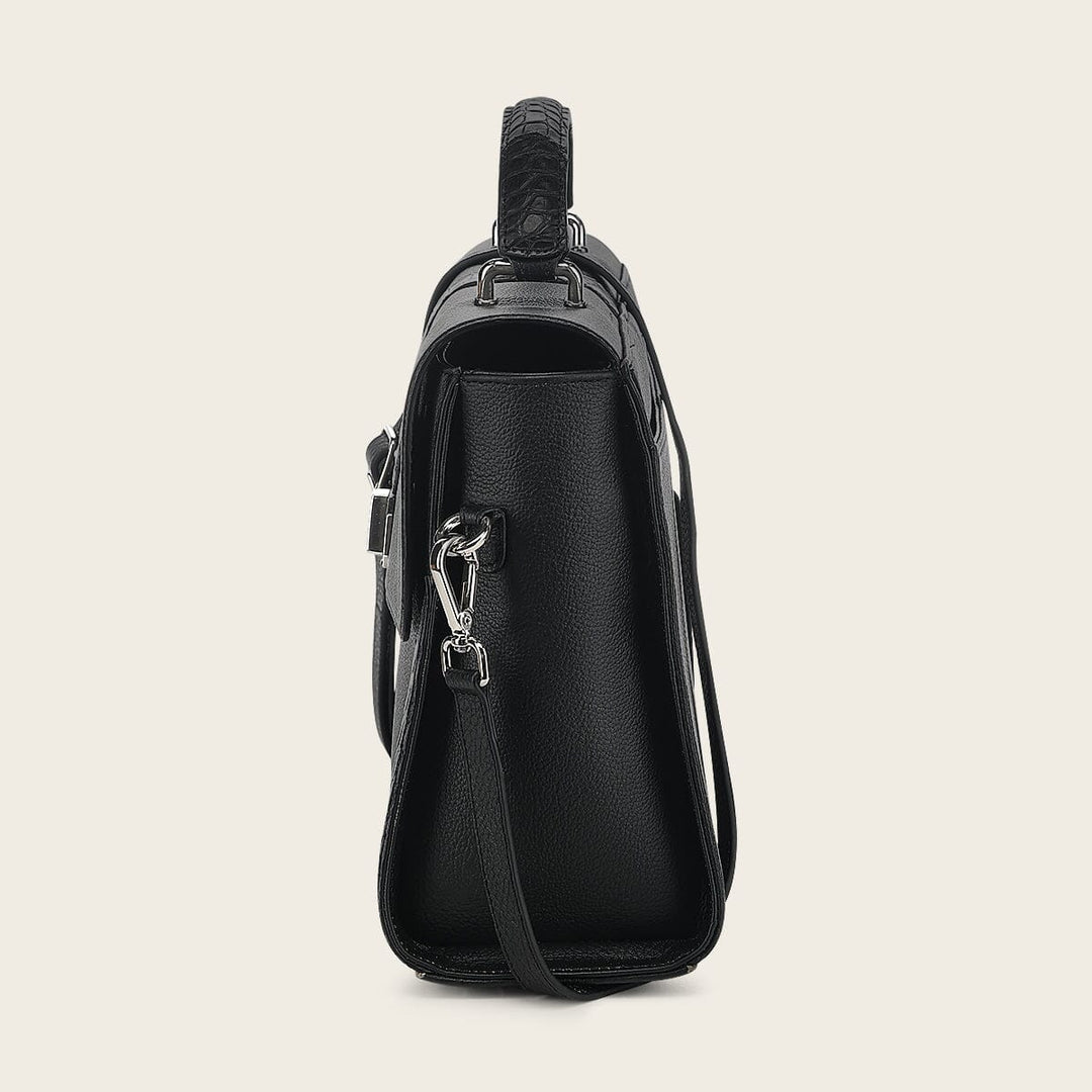 Bolso satchel en piel genuina de alligátor para dama Bolsos y Maletas 