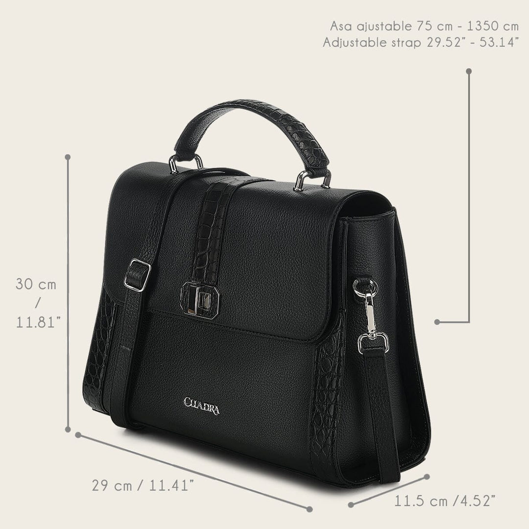 Bolso satchel en piel genuina de alligátor para dama Bolsos y Maletas 