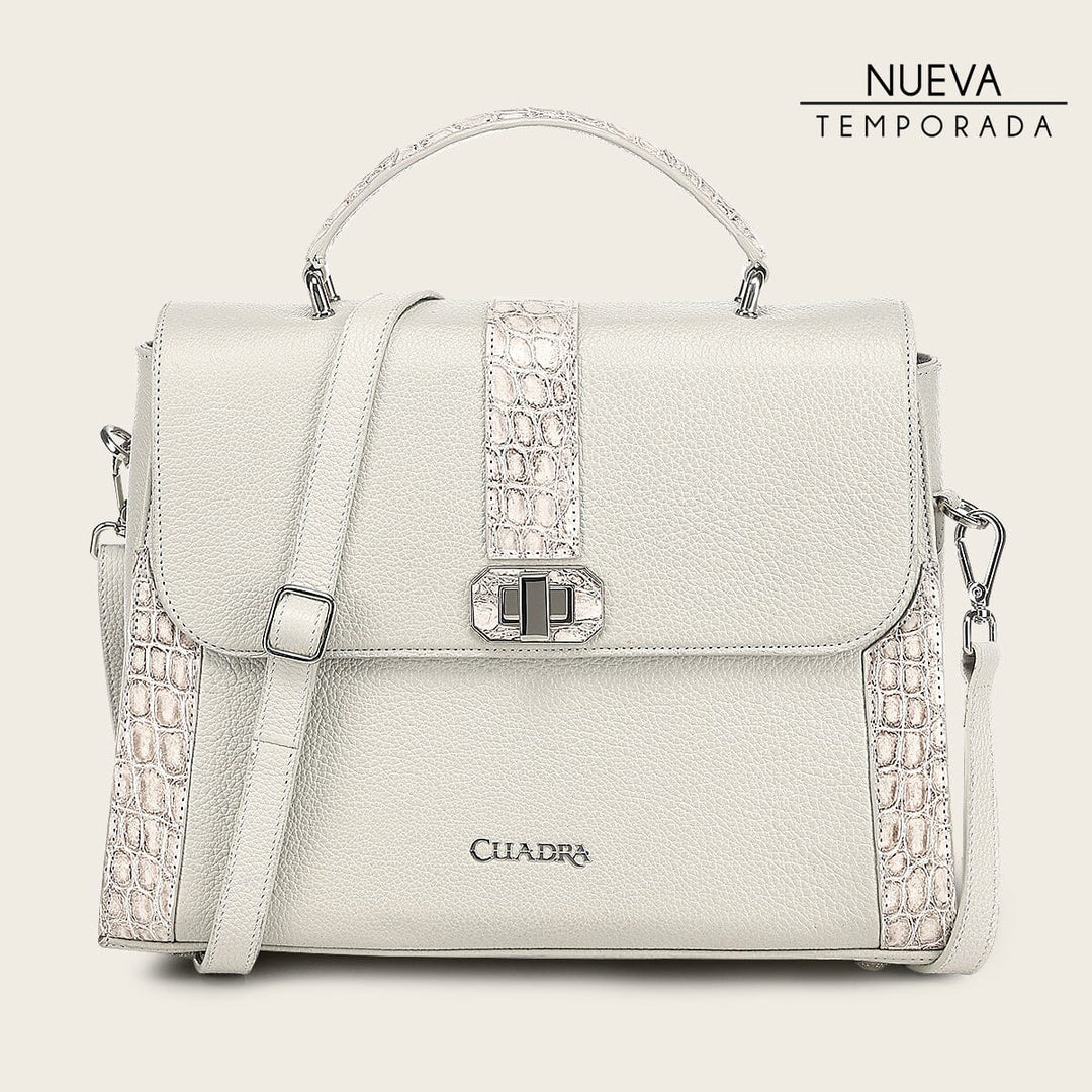 Bolso satchel en piel genuina de nilóticus para dama Bolsos y Maletas 