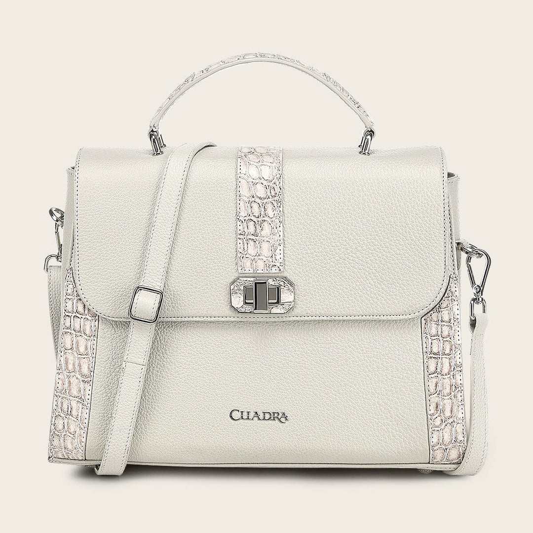 Bolso satchel en piel genuina de nilóticus para dama Bolsos y Maletas 