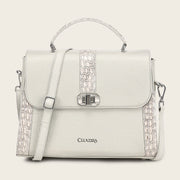 Bolso satchel en piel genuina de nilóticus para dama Bolsos y Maletas 