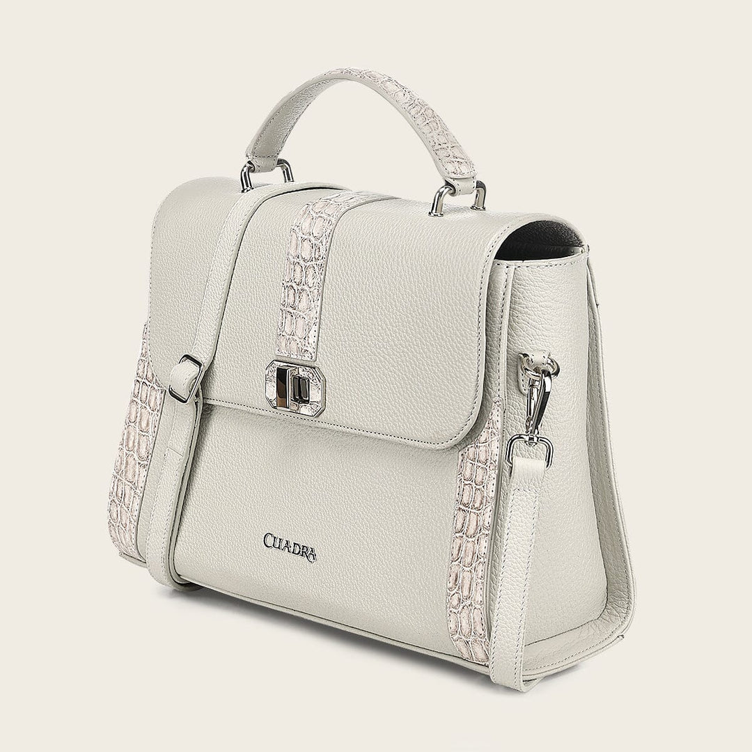 Bolso satchel en piel genuina de nilóticus para dama Bolsos y Maletas 