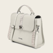 Bolso satchel en piel genuina de nilóticus para dama Bolsos y Maletas 