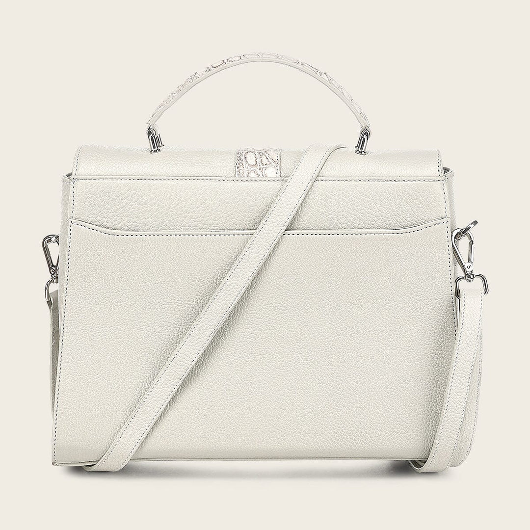 Bolso satchel en piel genuina de nilóticus para dama Bolsos y Maletas 