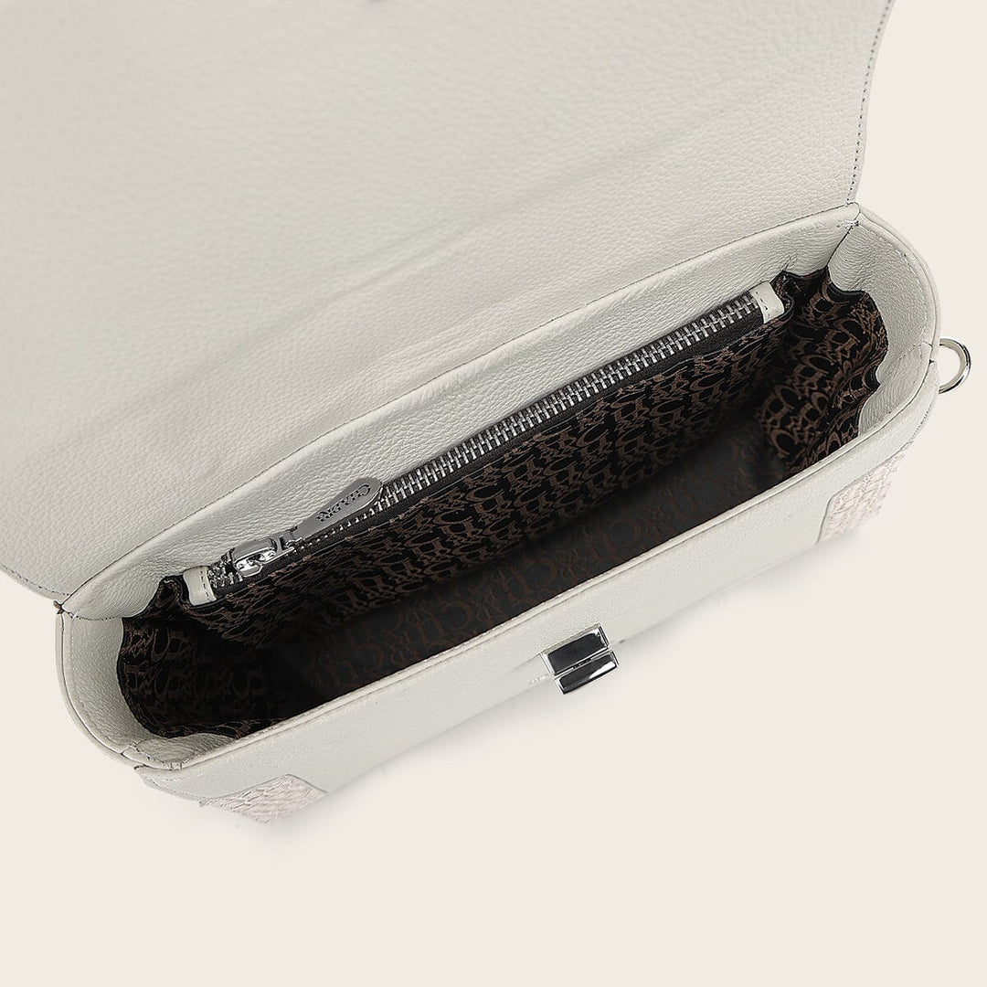 Bolso satchel en piel genuina de nilóticus para dama Bolsos y Maletas 