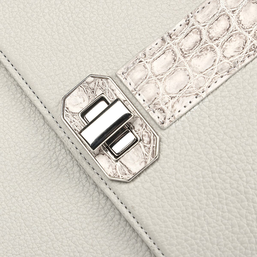 Bolso satchel en piel genuina de nilóticus para dama Bolsos y Maletas 