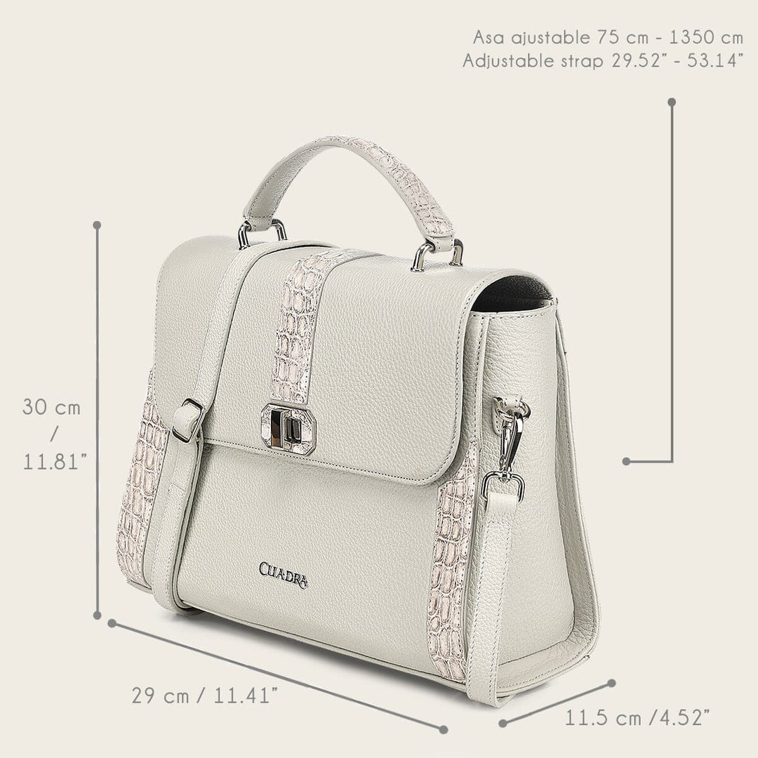 Bolso satchel en piel genuina de nilóticus para dama Bolsos y Maletas 