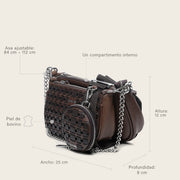 Crossbody en piel genuina para dama