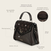Bolso de mano en piel genuina para dama