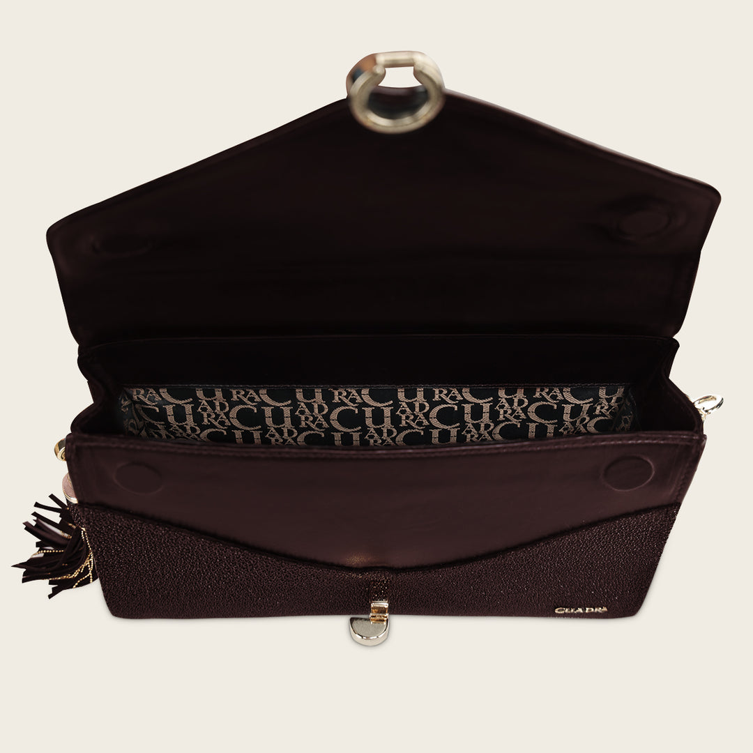 Crossbody en piel genuina de mantarraya para dama
